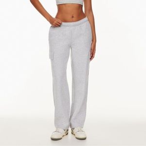 Aritzia TNA Cozy Fleece Mega Cargo Sweatpant XS color Heather Chrome